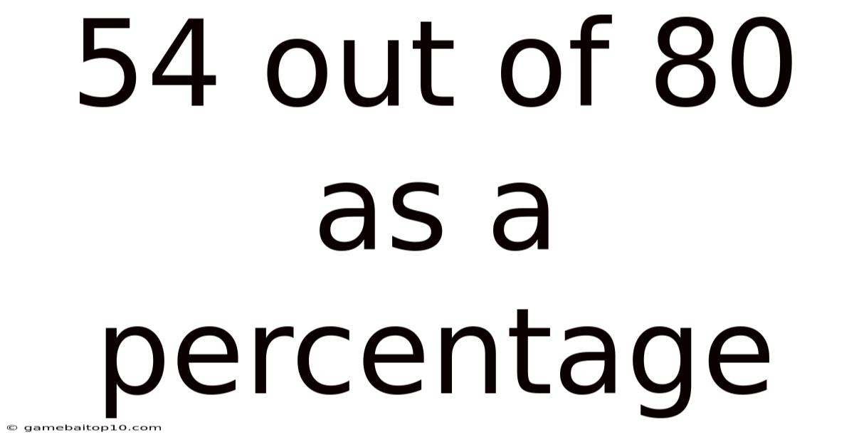 54 Out Of 80 As A Percentage