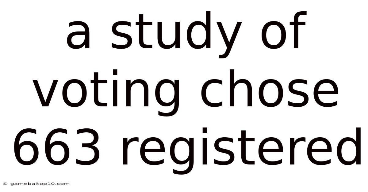 A Study Of Voting Chose 663 Registered