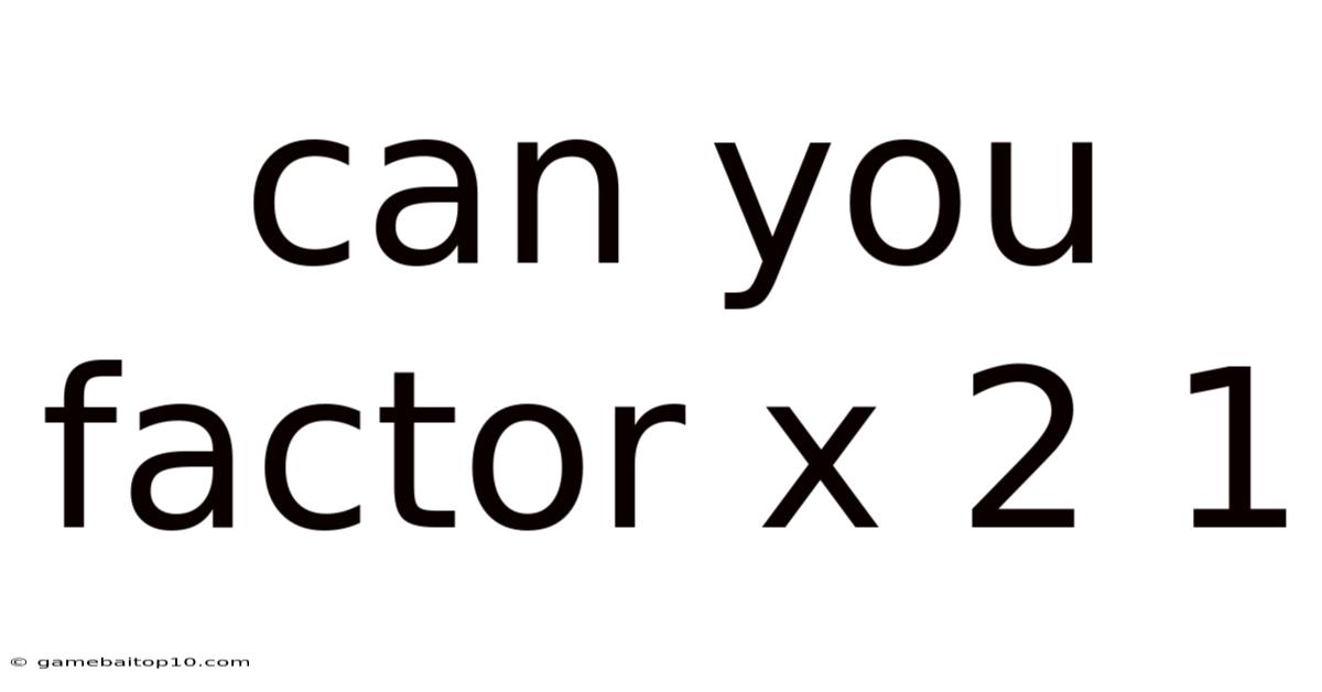 Can You Factor X 2 1