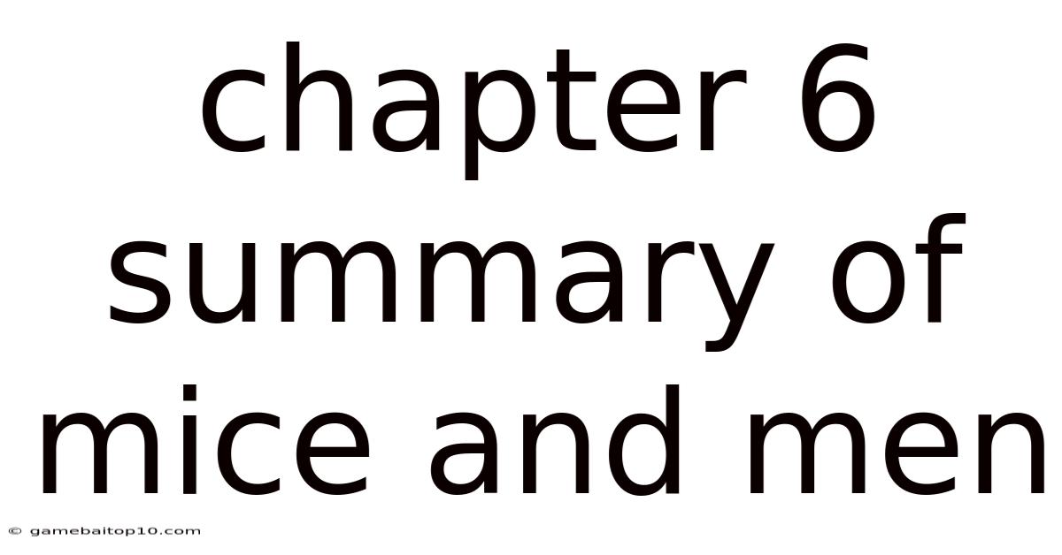 Chapter 6 Summary Of Mice And Men