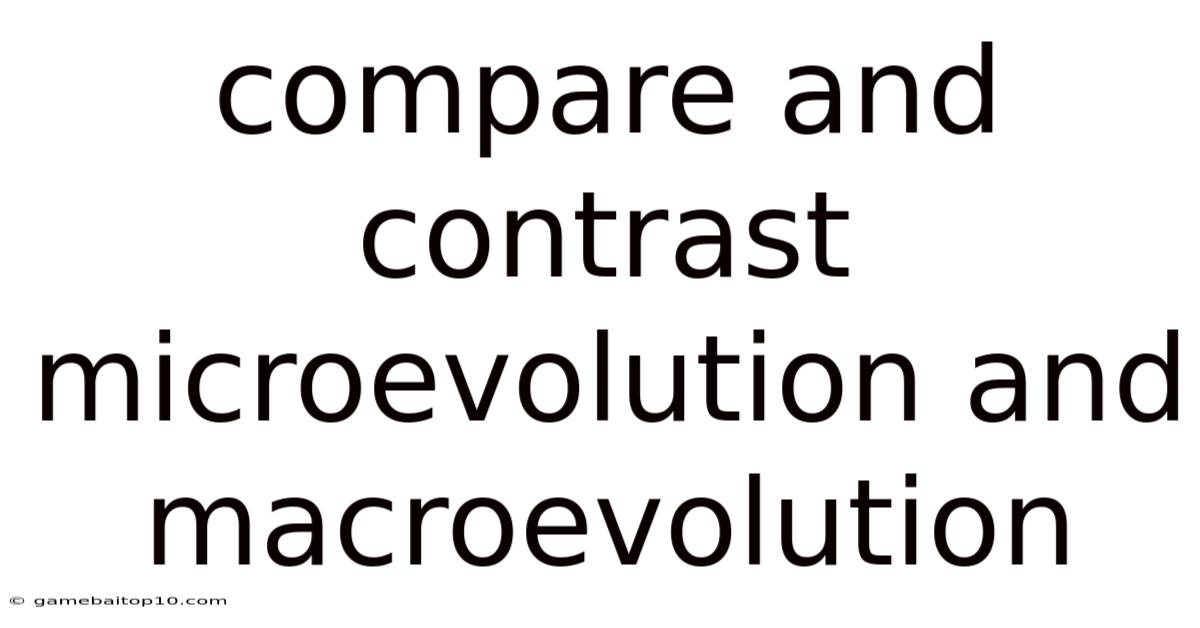 Compare And Contrast Microevolution And Macroevolution