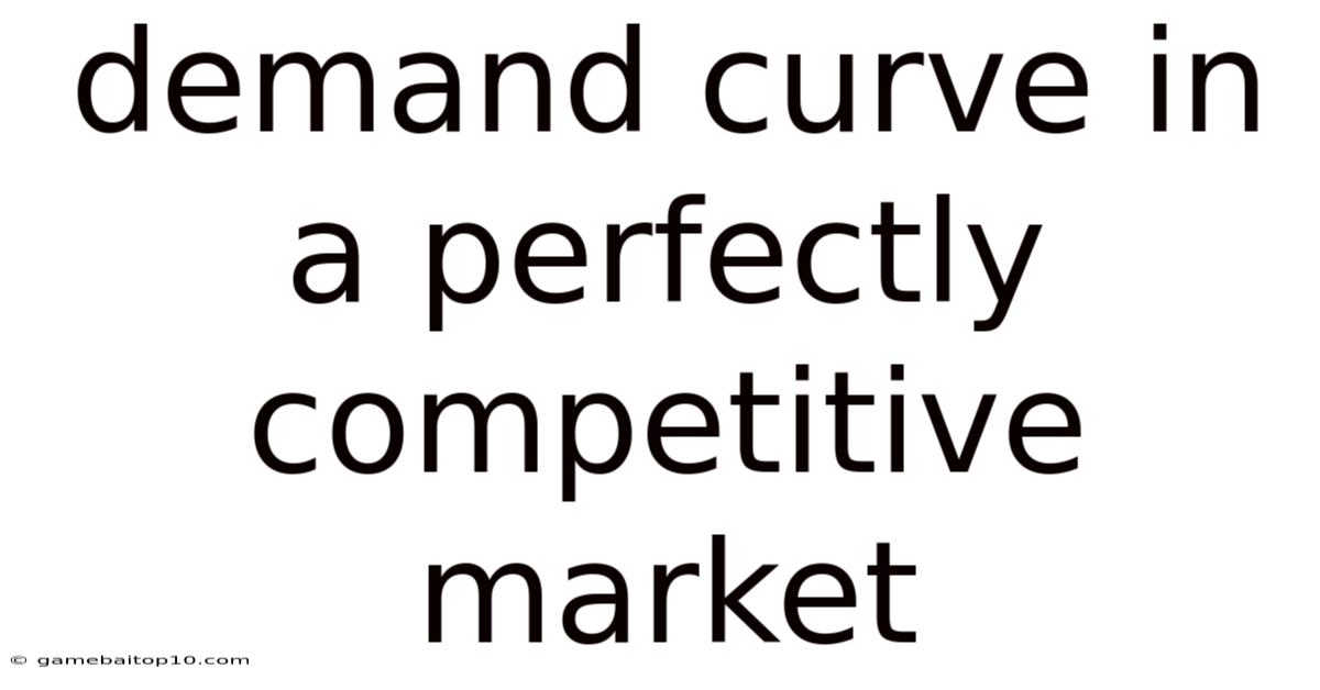 Demand Curve In A Perfectly Competitive Market