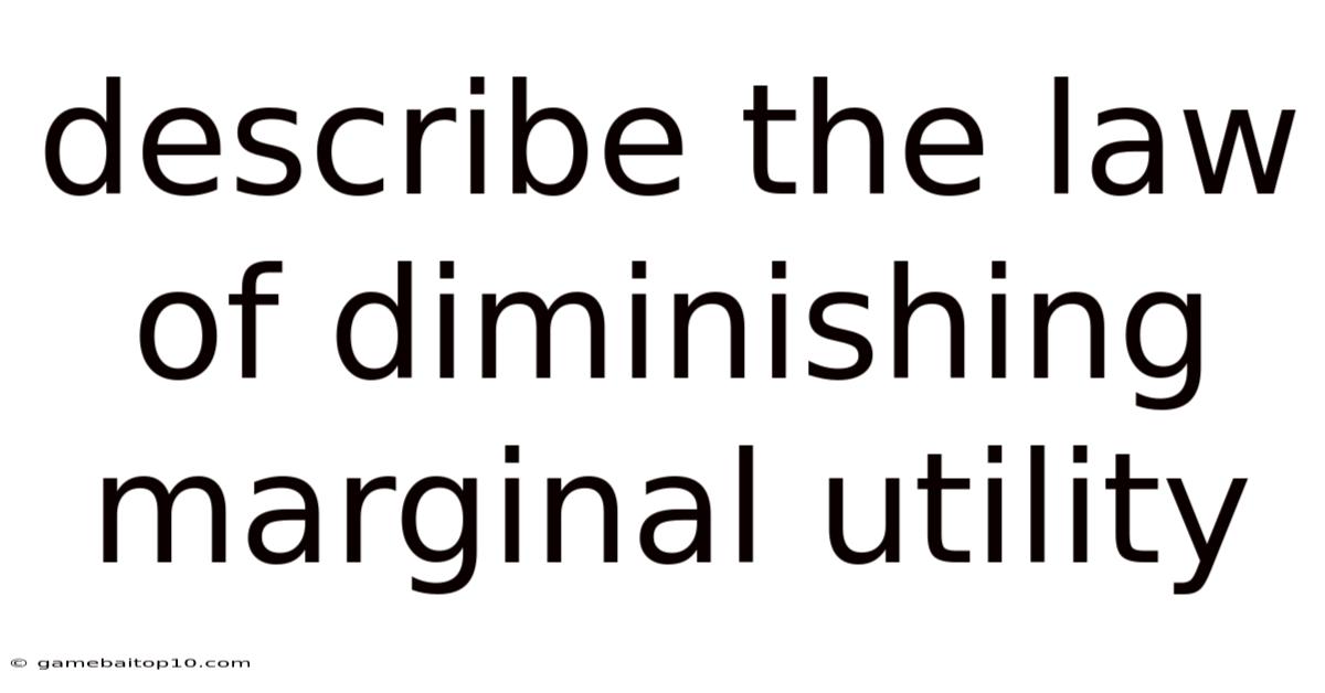 Describe The Law Of Diminishing Marginal Utility