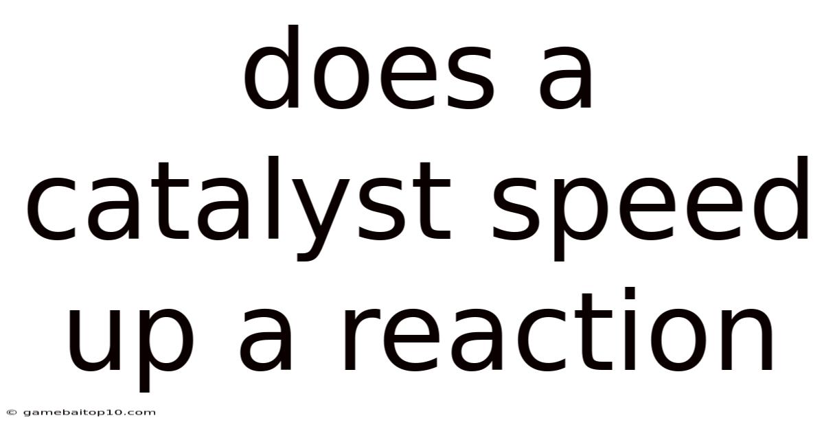 Does A Catalyst Speed Up A Reaction