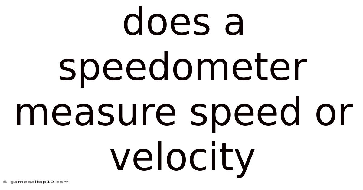 Does A Speedometer Measure Speed Or Velocity