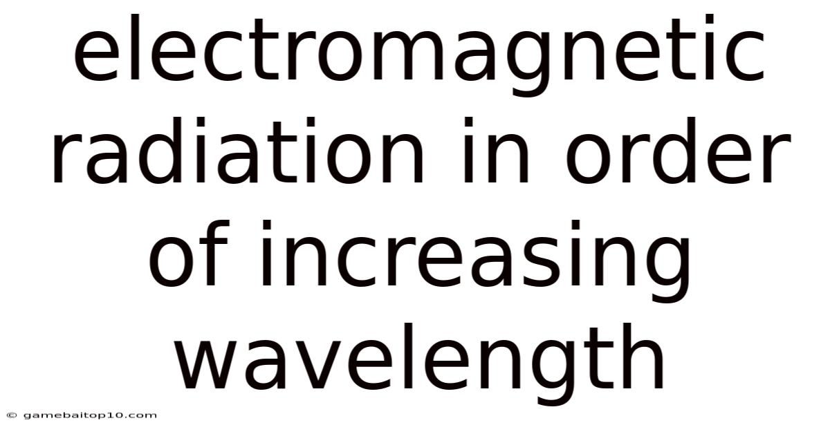 Electromagnetic Radiation In Order Of Increasing Wavelength
