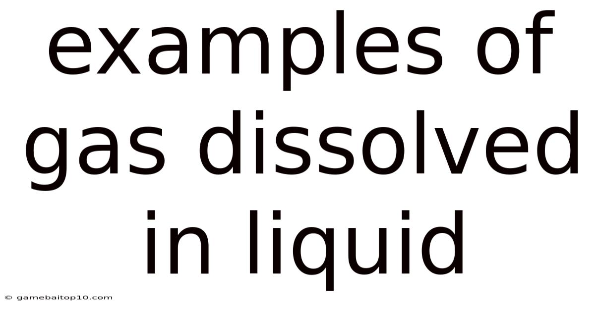 Examples Of Gas Dissolved In Liquid