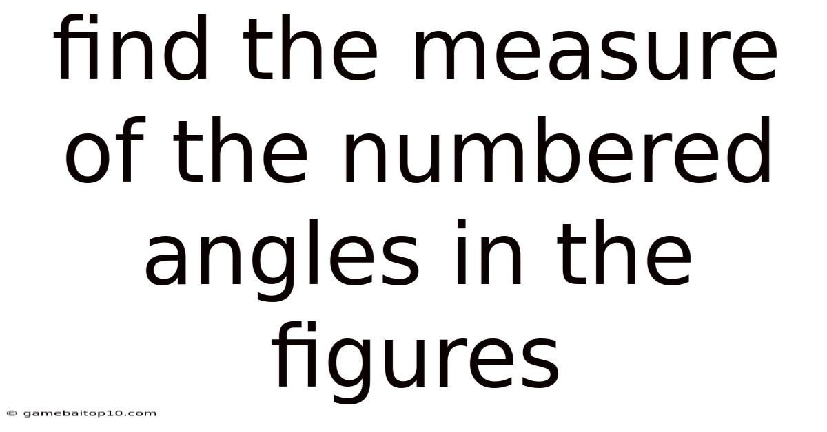 Find The Measure Of The Numbered Angles In The Figures