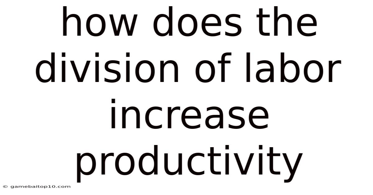 How Does The Division Of Labor Increase Productivity