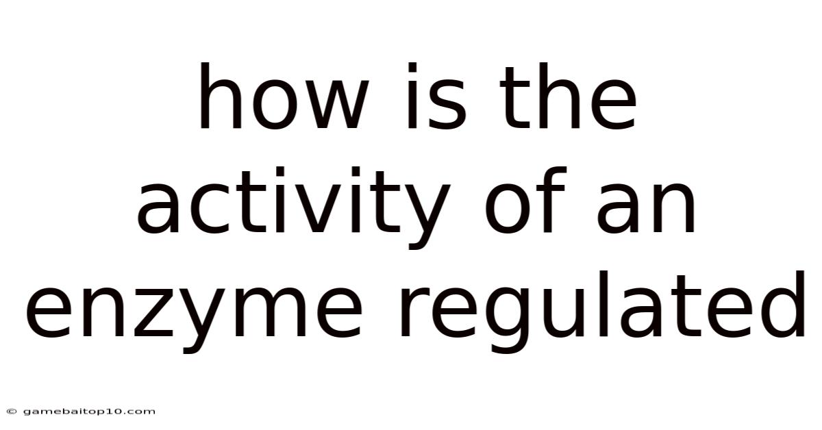 How Is The Activity Of An Enzyme Regulated