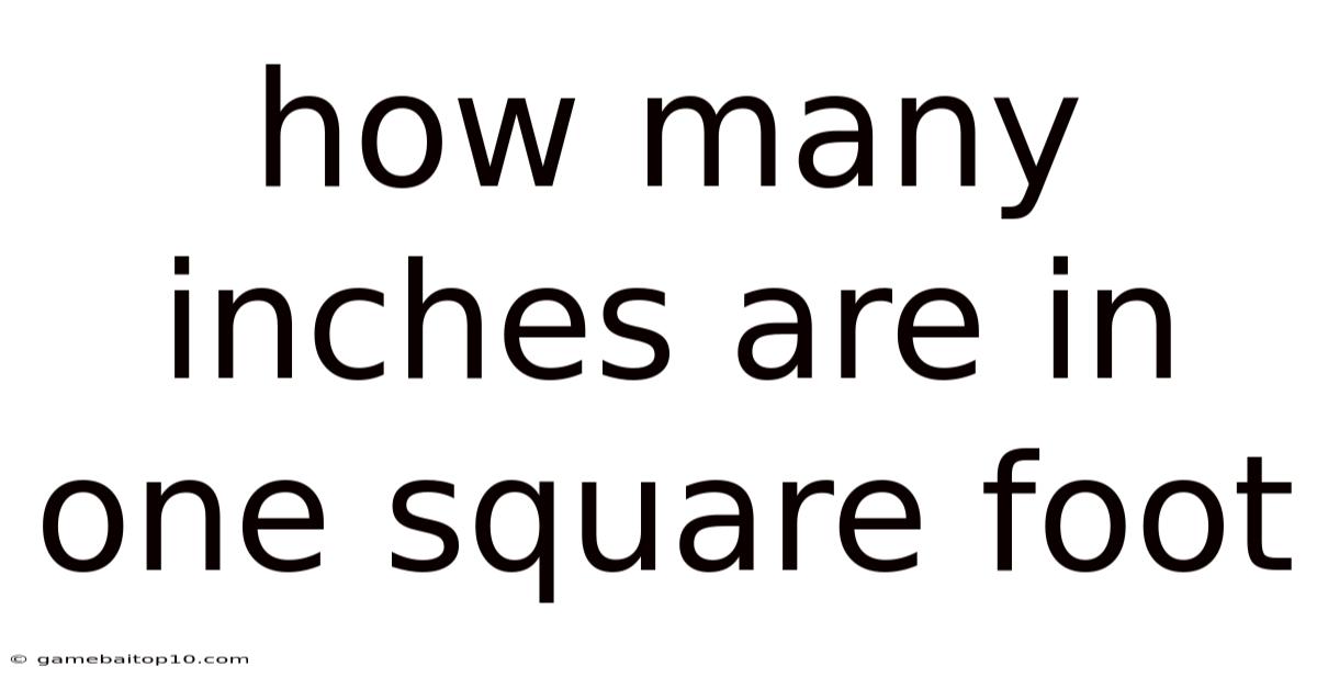 How Many Inches Are In One Square Foot