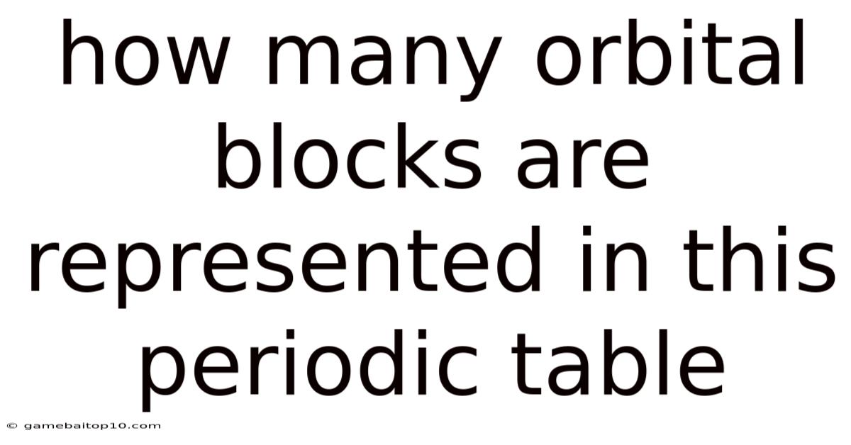 How Many Orbital Blocks Are Represented In This Periodic Table