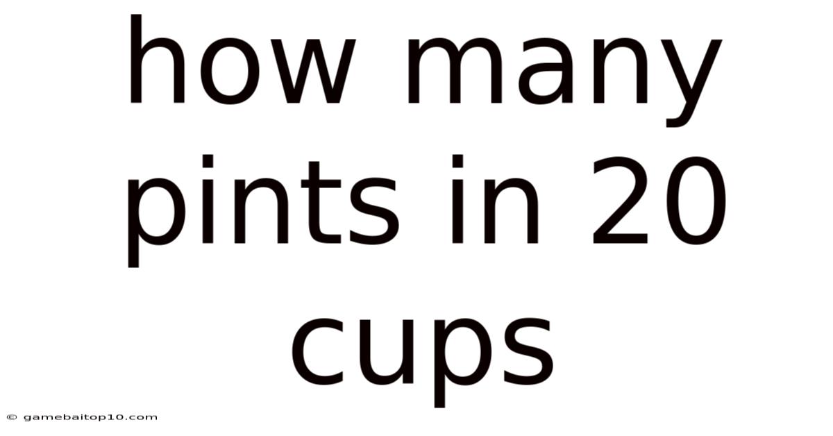 How Many Pints In 20 Cups