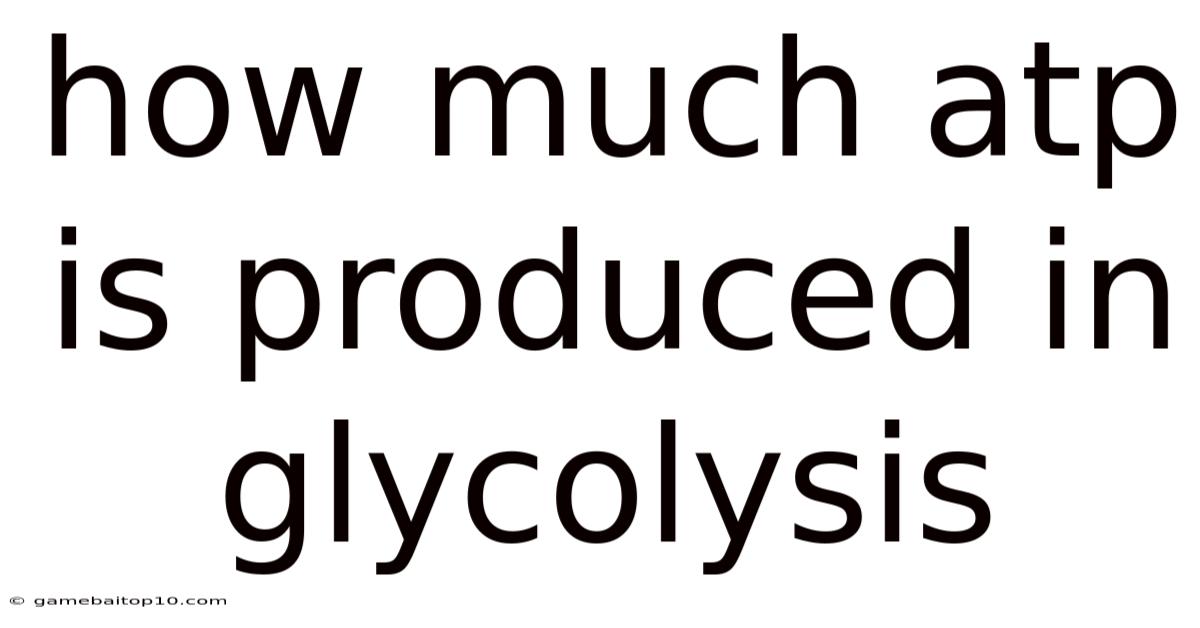 How Much Atp Is Produced In Glycolysis