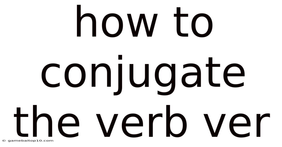 How To Conjugate The Verb Ver