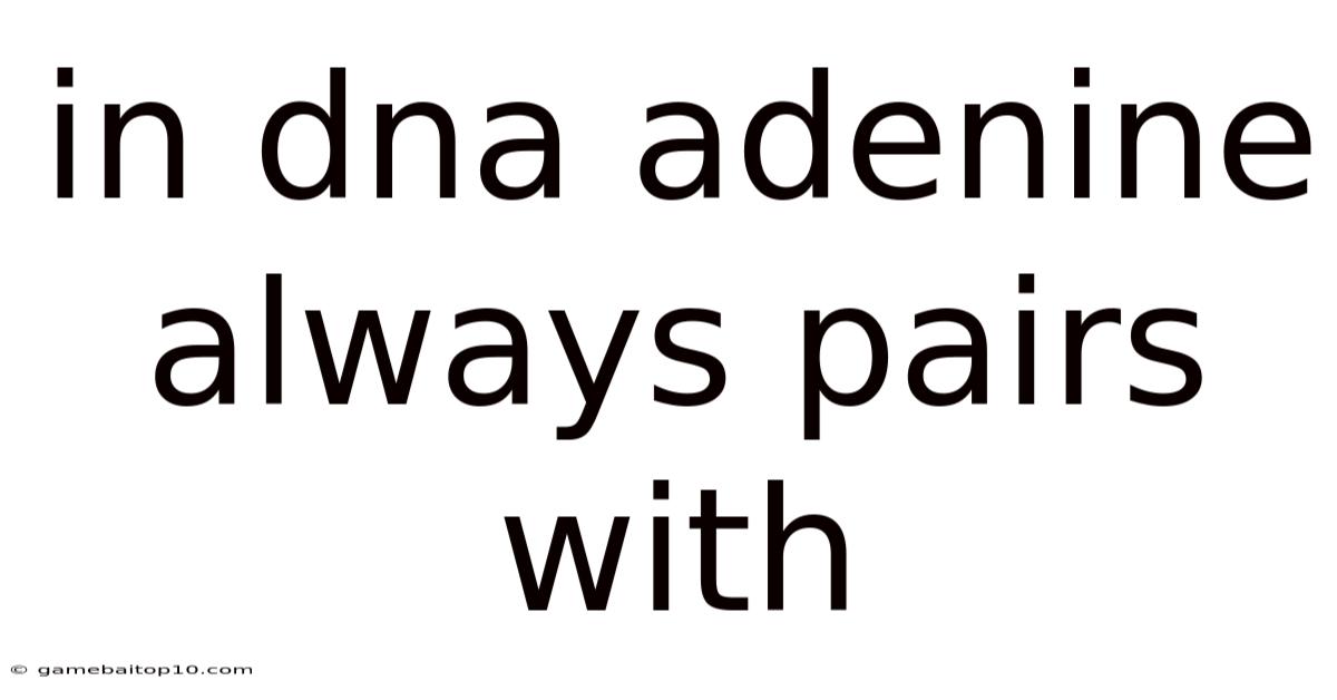 In Dna Adenine Always Pairs With
