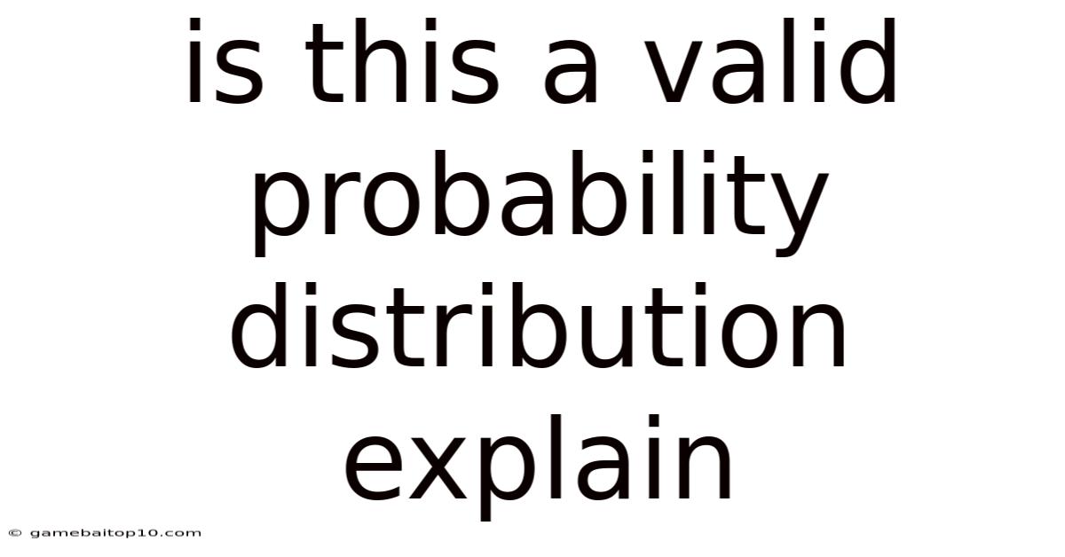 Is This A Valid Probability Distribution Explain