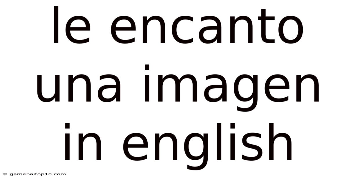 Le Encanto Una Imagen In English