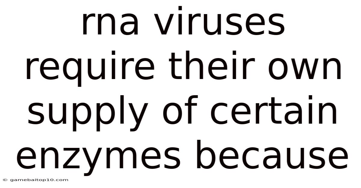 Rna Viruses Require Their Own Supply Of Certain Enzymes Because