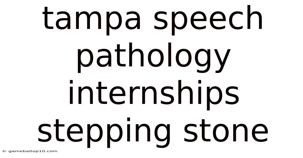 Tampa Speech Pathology Internships Stepping Stone