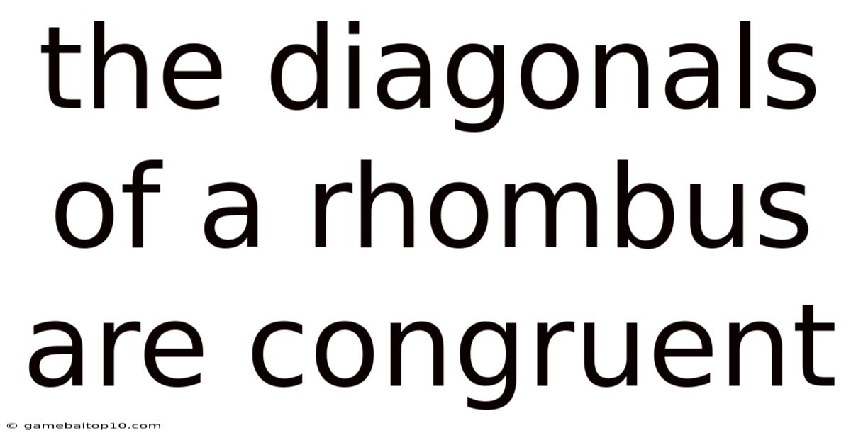 The Diagonals Of A Rhombus Are Congruent