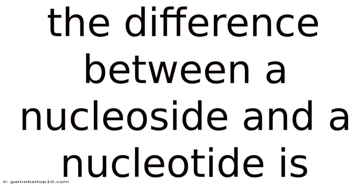 The Difference Between A Nucleoside And A Nucleotide Is
