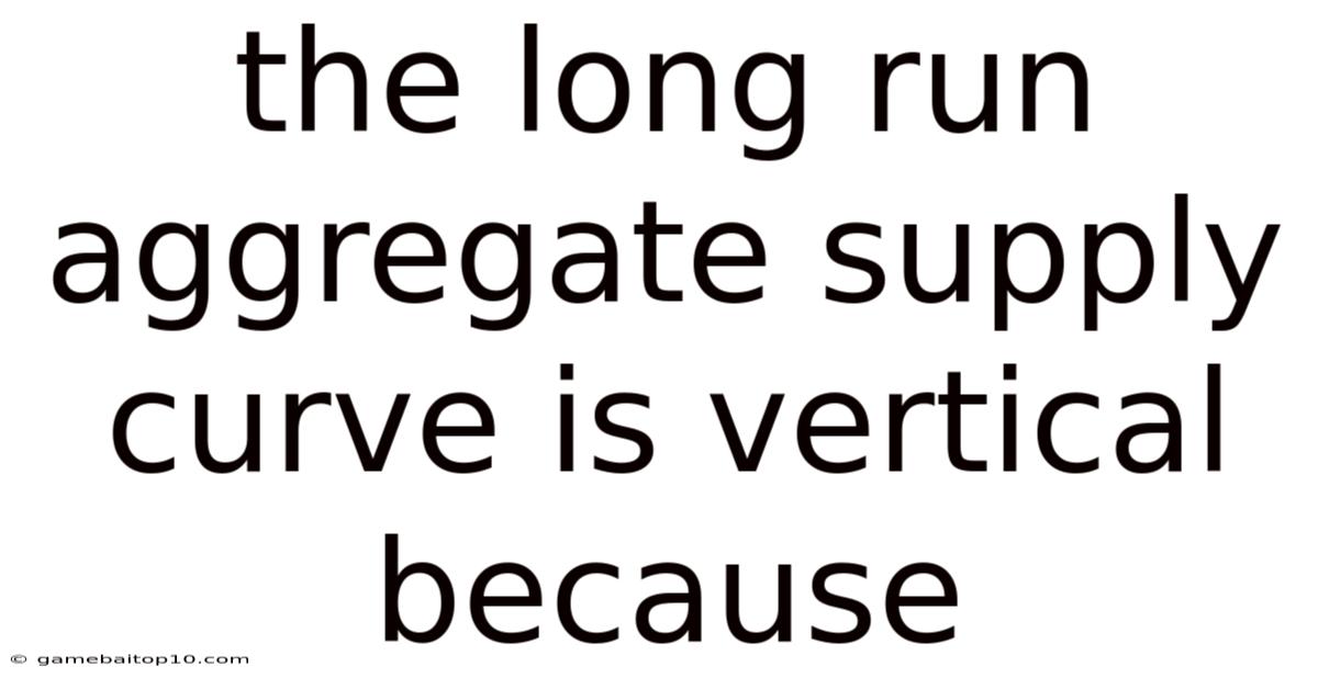 The Long Run Aggregate Supply Curve Is Vertical Because