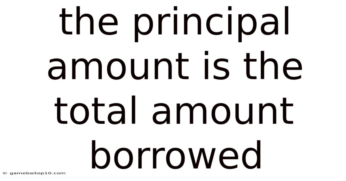The Principal Amount Is The Total Amount Borrowed