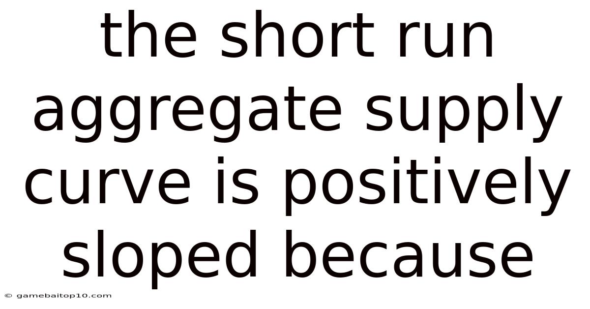The Short Run Aggregate Supply Curve Is Positively Sloped Because
