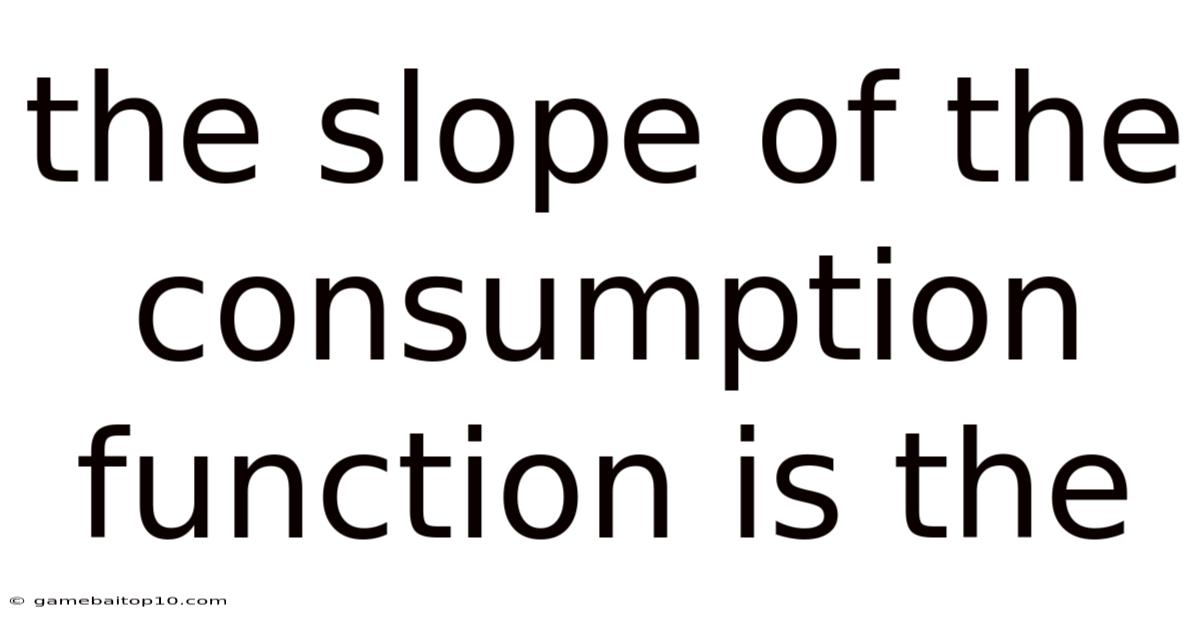 The Slope Of The Consumption Function Is The