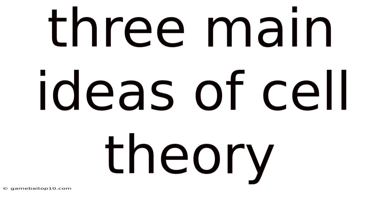 Three Main Ideas Of Cell Theory