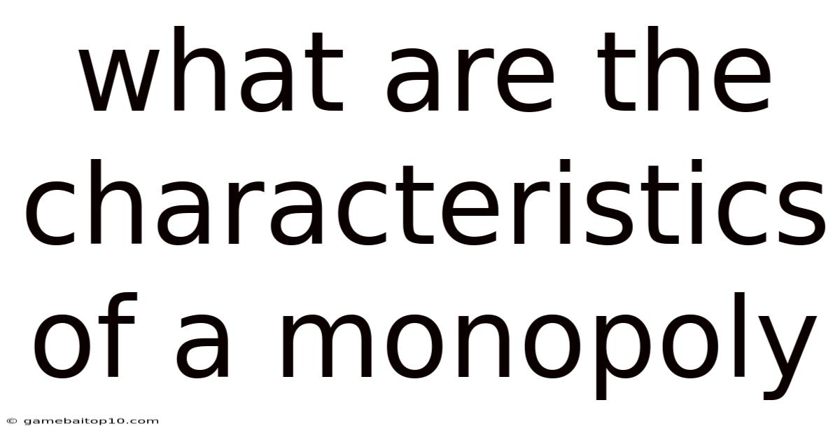 What Are The Characteristics Of A Monopoly