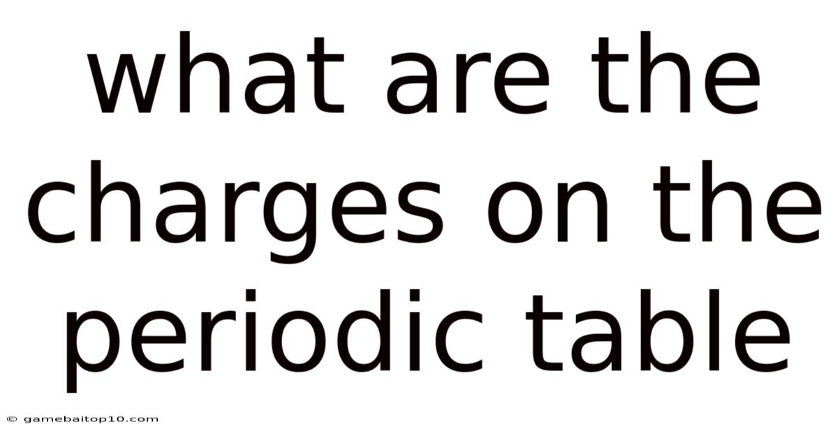 What Are The Charges On The Periodic Table