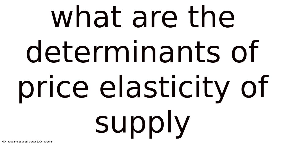 What Are The Determinants Of Price Elasticity Of Supply