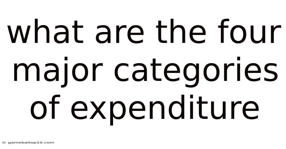 What Are The Four Major Categories Of Expenditure
