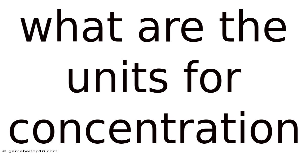What Are The Units For Concentration
