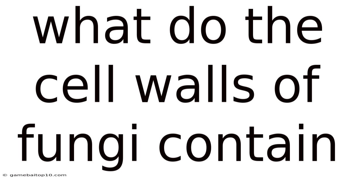 What Do The Cell Walls Of Fungi Contain