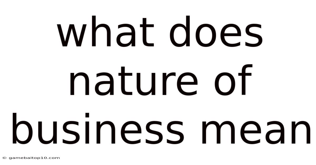 What Does Nature Of Business Mean