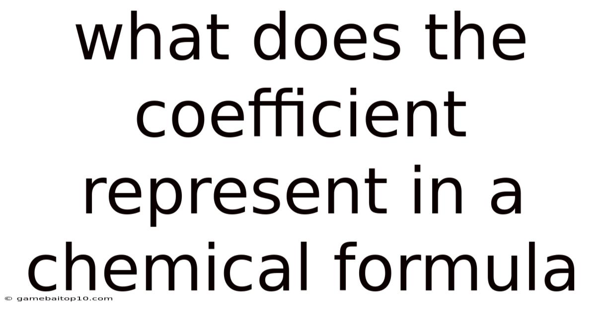 What Does The Coefficient Represent In A Chemical Formula