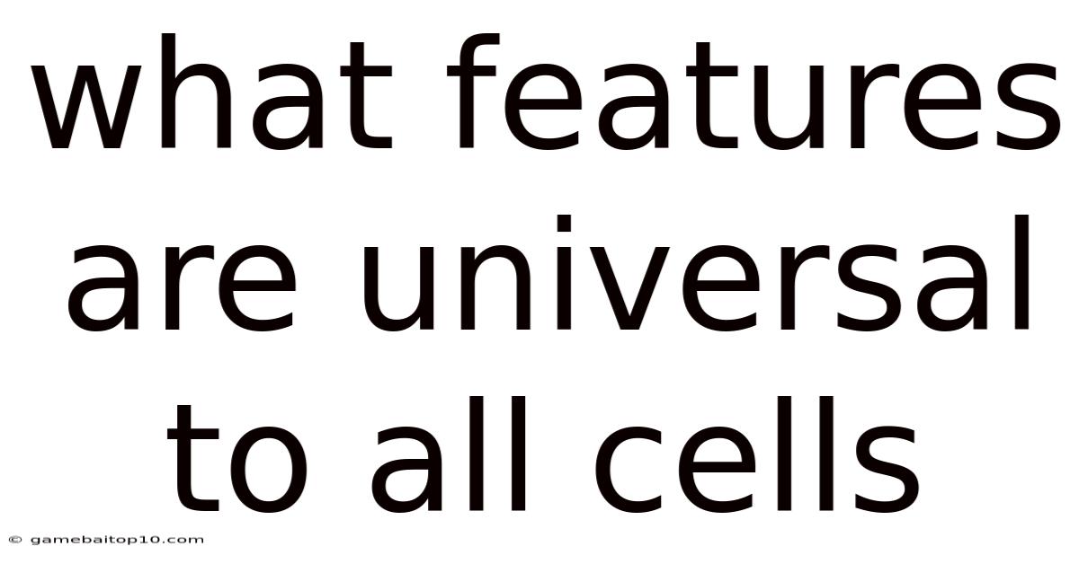 What Features Are Universal To All Cells