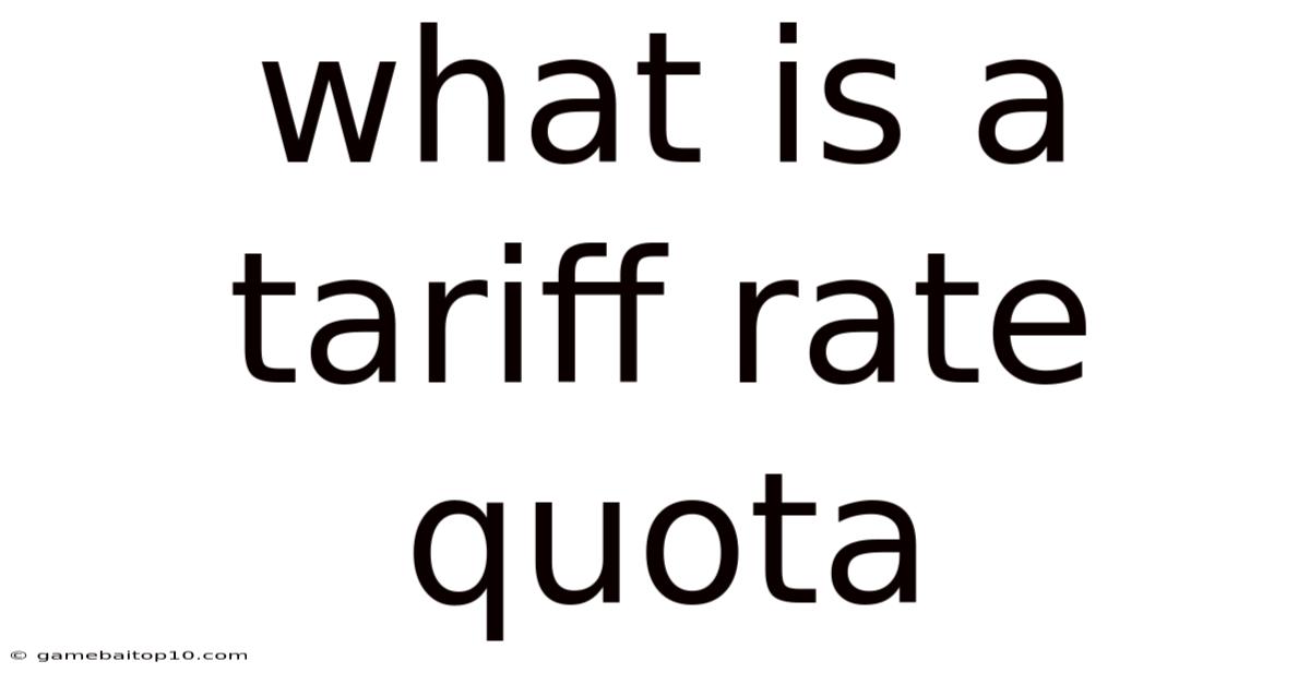What Is A Tariff Rate Quota
