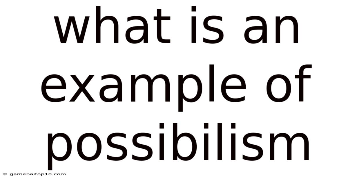 What Is An Example Of Possibilism