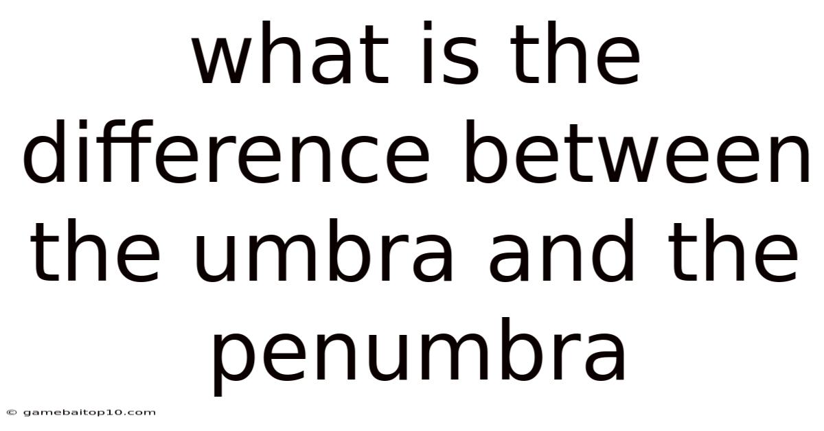 What Is The Difference Between The Umbra And The Penumbra
