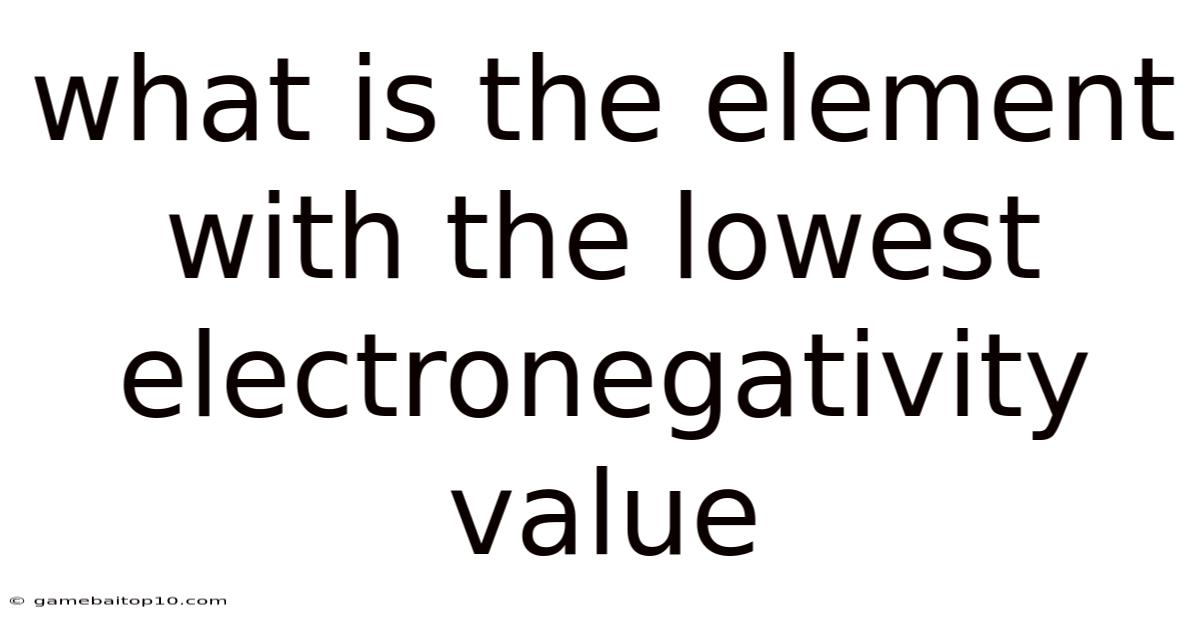 What Is The Element With The Lowest Electronegativity Value