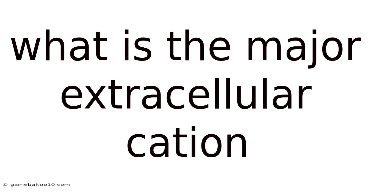 What Is The Major Extracellular Cation