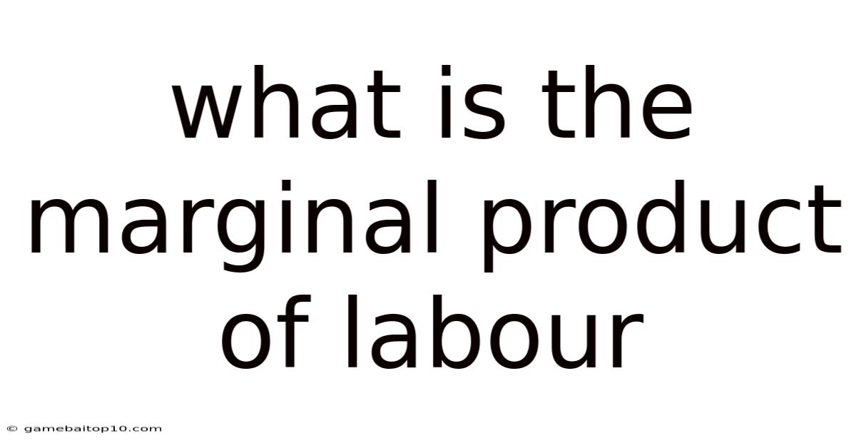 What Is The Marginal Product Of Labour
