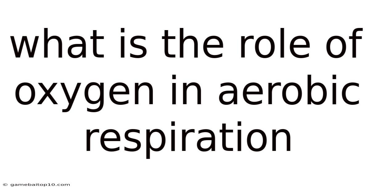 What Is The Role Of Oxygen In Aerobic Respiration