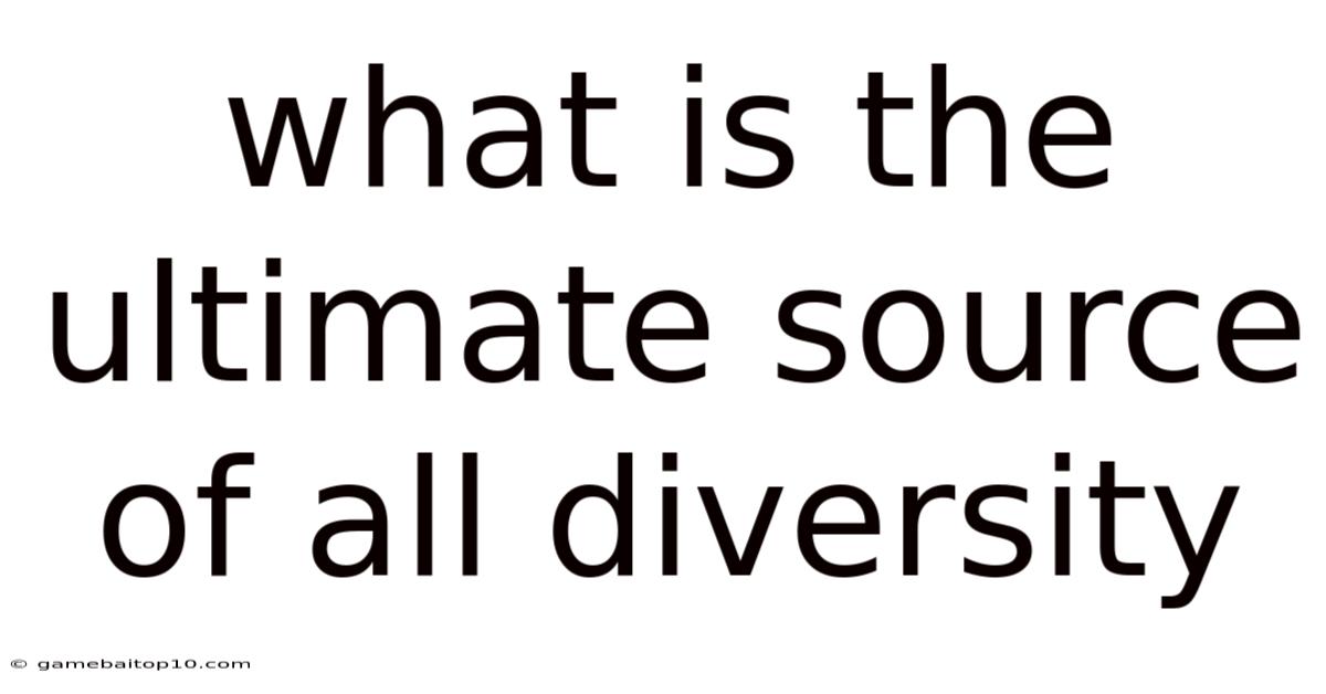 What Is The Ultimate Source Of All Diversity