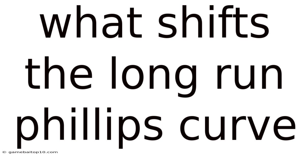 What Shifts The Long Run Phillips Curve