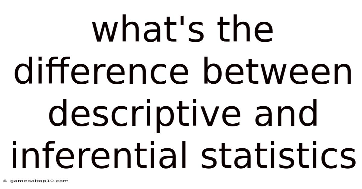 What's The Difference Between Descriptive And Inferential Statistics